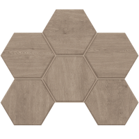 Мозаика Estima CW02 Classic Wood Dark Grey Hexagon Mosaic 25x28,5 см