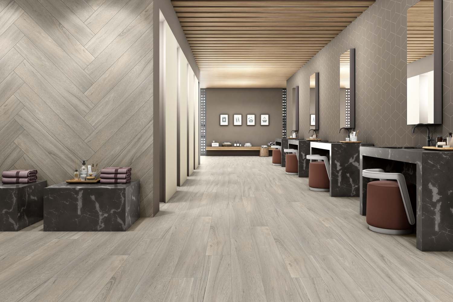 Фото Керамогранит Ennface Wood Oakland Greige Matt Relieff 20x120 см крупным планом — купить в Краснодаре в салоне МАКСАНН