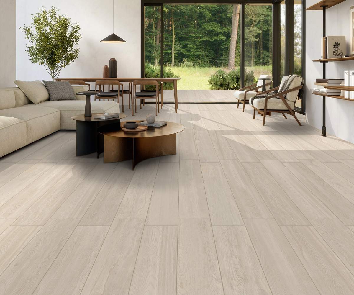 Фото Керамогранит Ennface Wood Glacier Bianco Matt 20x120 см крупным планом — купить в Краснодаре в салоне МАКСАНН