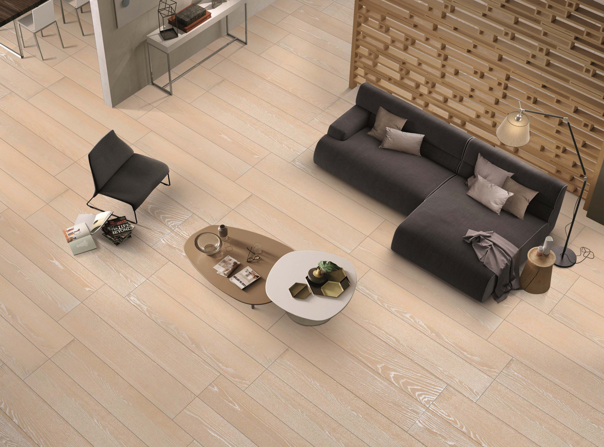 Керамогранит Ennface Wood Glacier Honey Carving 20x120 см