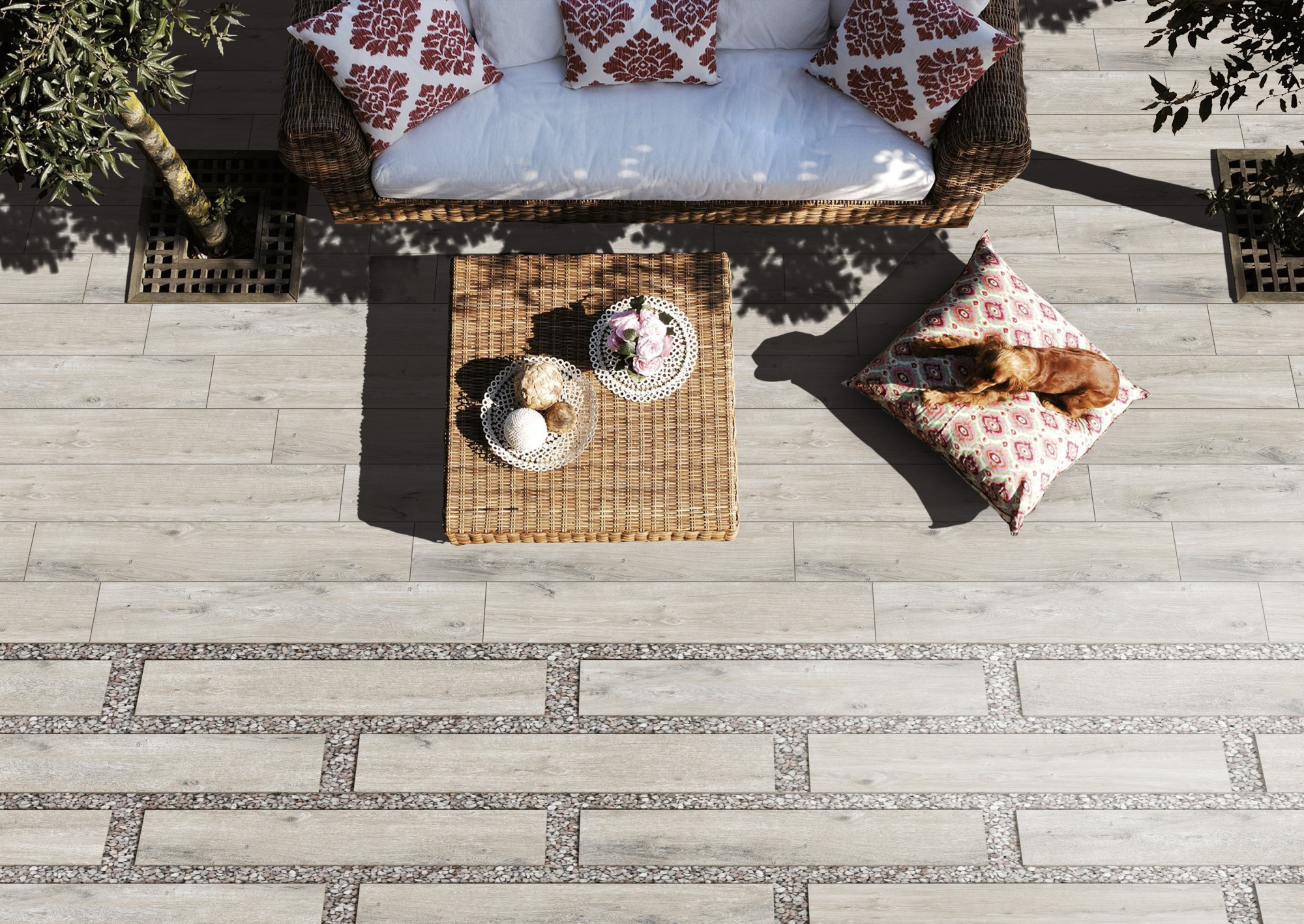 Керамогранит Ennface Wood Bricola Silver Matt Relief 20x120 см