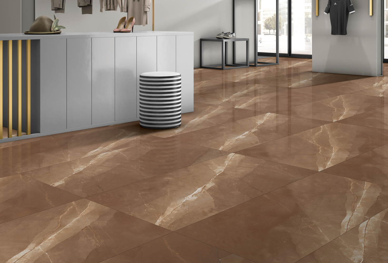Фото Керамогранит Ennface Stone Armani Bronze High Glossy 60x120 см крупным планом — купить в Краснодаре в салоне МАКСАНН