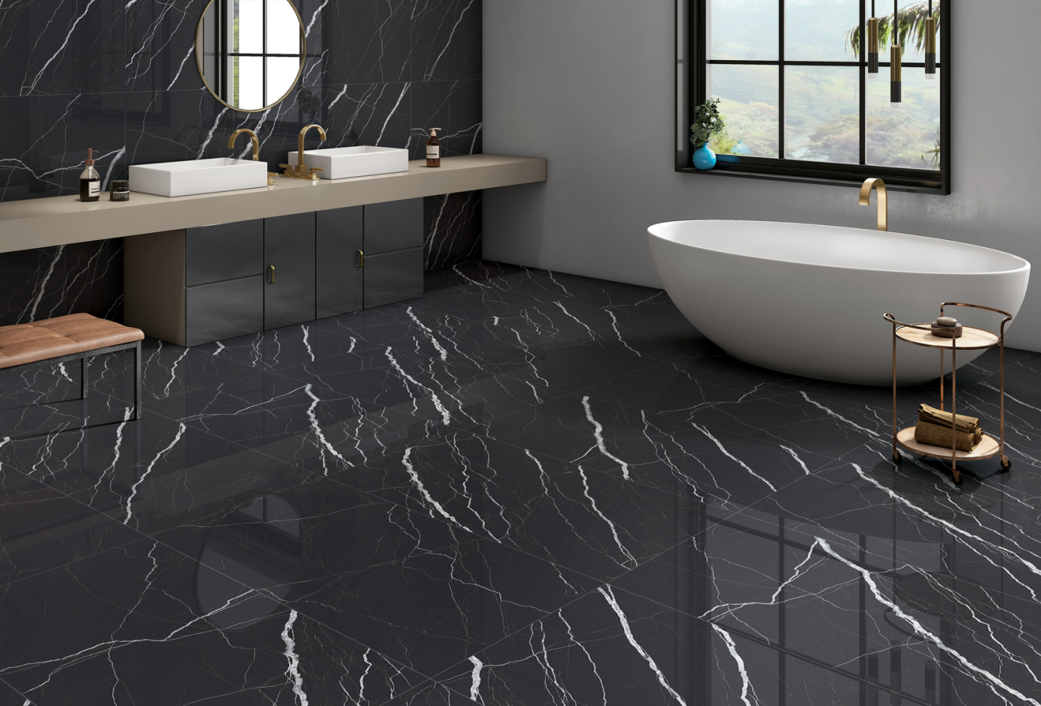 Фото Керамогранит Ennface Marble Atlantic High Glossy 60x120 см крупным планом — купить в Краснодаре в салоне МАКСАНН