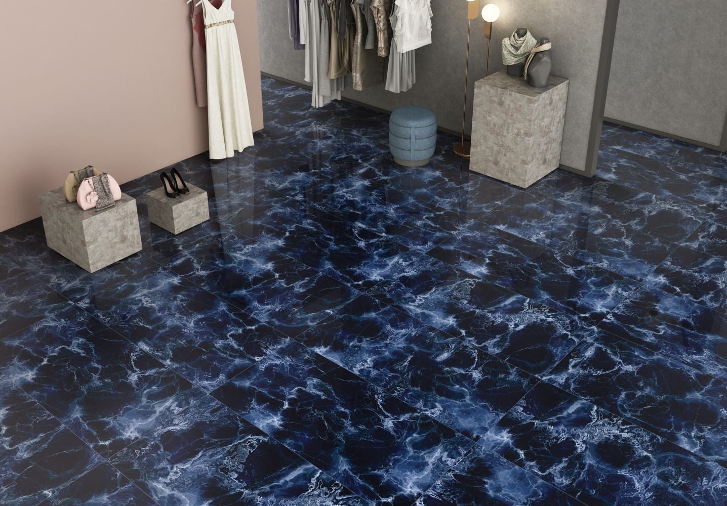 Фото Керамогранит Ennface Accent Adriatic Blue High Glossy 60x120 см крупным планом — купить в Краснодаре в салоне МАКСАНН