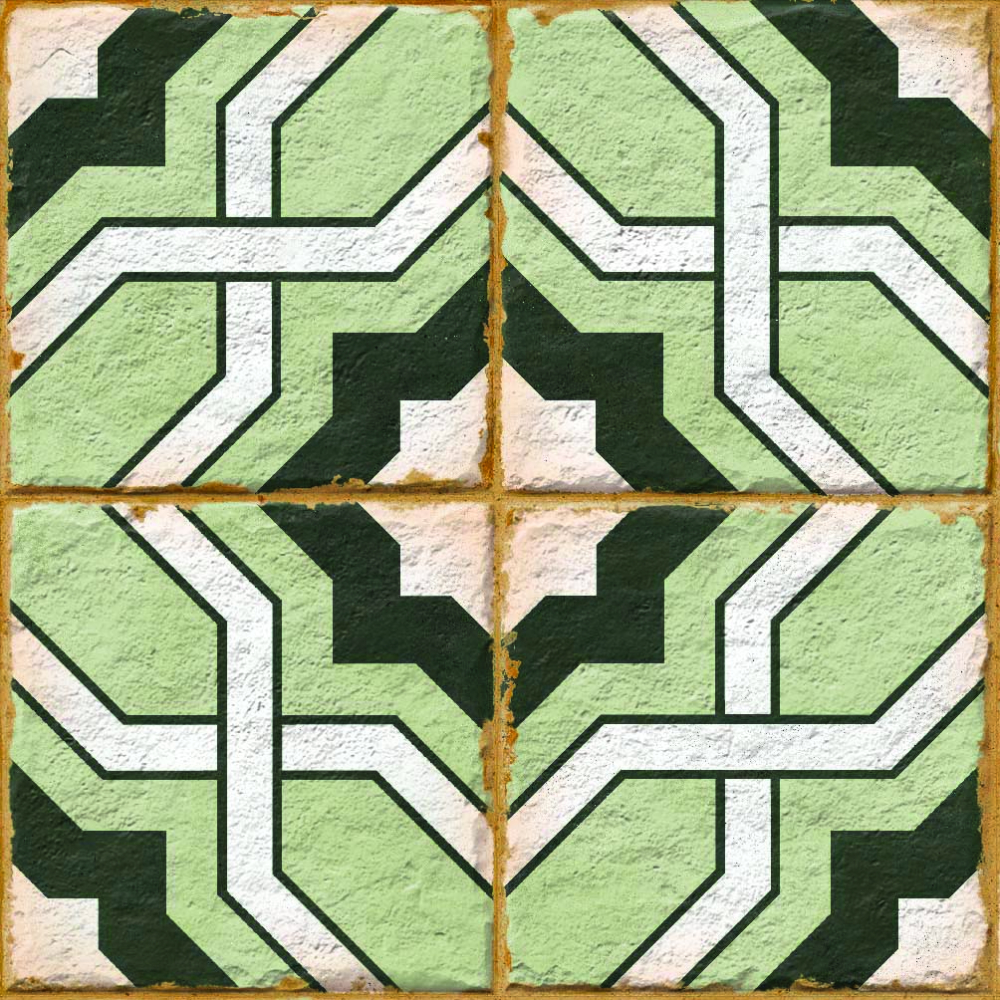 Керамогранит Ennface Pattern Morocco Green Matt 20x20 см