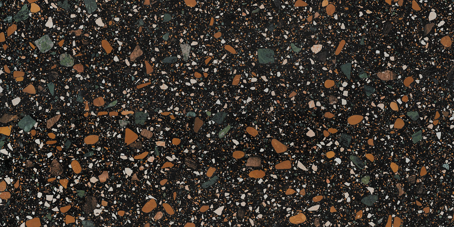 Керамогранит Ennface Large Terrazzo Black Matt 80x160 см
