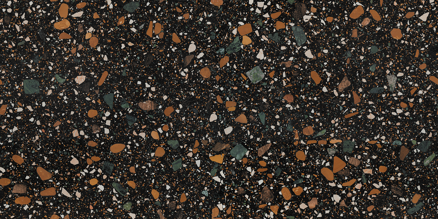 Керамогранит Ennface Large Terrazzo Black Matt 80x160 см