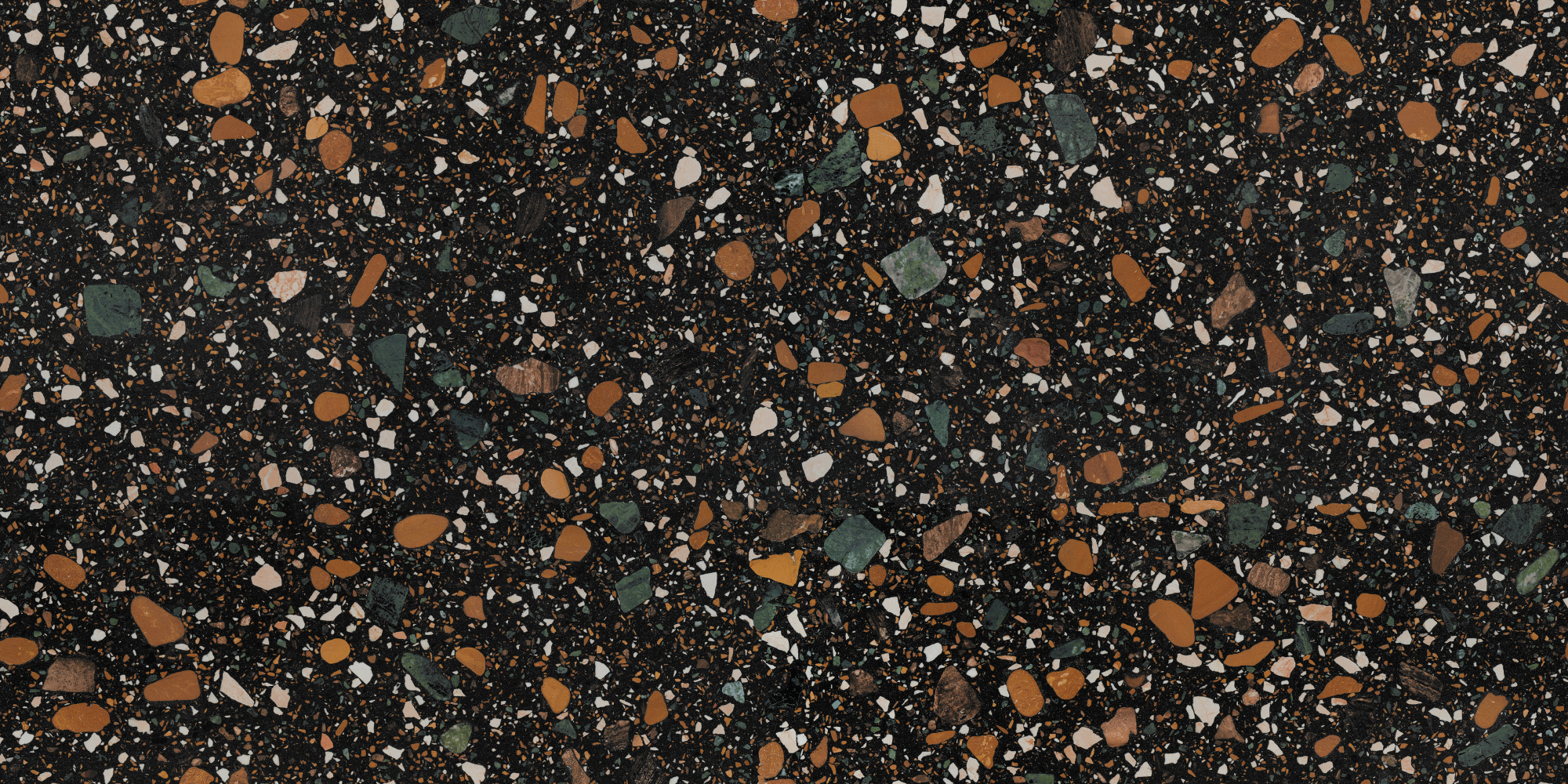 Фото Керамогранит Ennface Large Terrazzo Black Matt 80x160 см крупным планом — купить в Краснодаре в салоне МАКСАНН