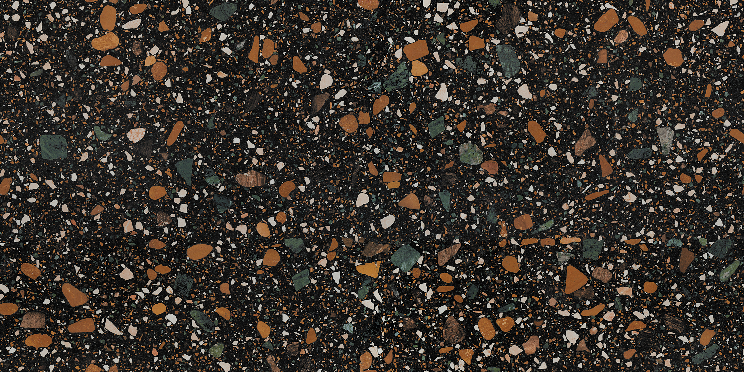 Керамогранит Ennface Large Terrazzo Black Matt 80x160 см