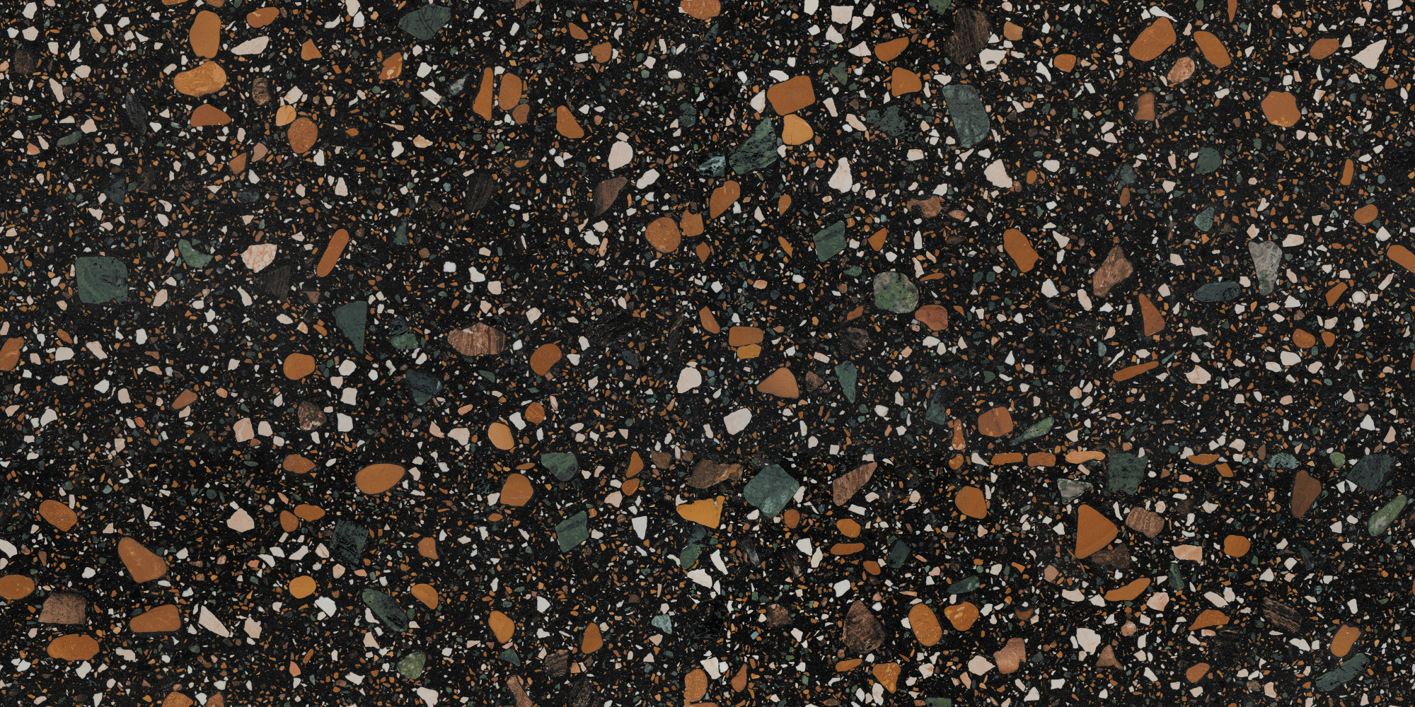 Фото Керамогранит Ennface Large Terrazzo Black Matt 80x160 см крупным планом — купить в Краснодаре в салоне МАКСАНН