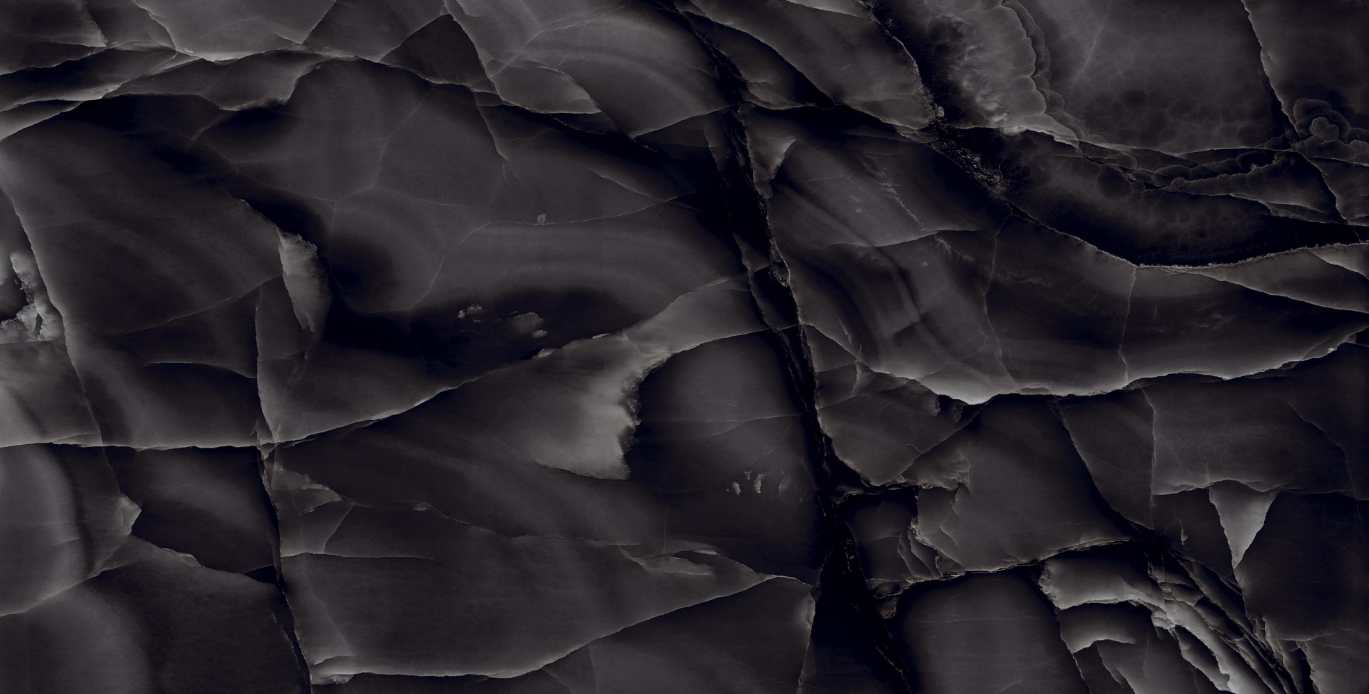 Фото Керамогранит Arcadia Ceramica High Gloss Onyx Black 60х120 см крупным планом — купить в Краснодаре в салоне МАКСАНН