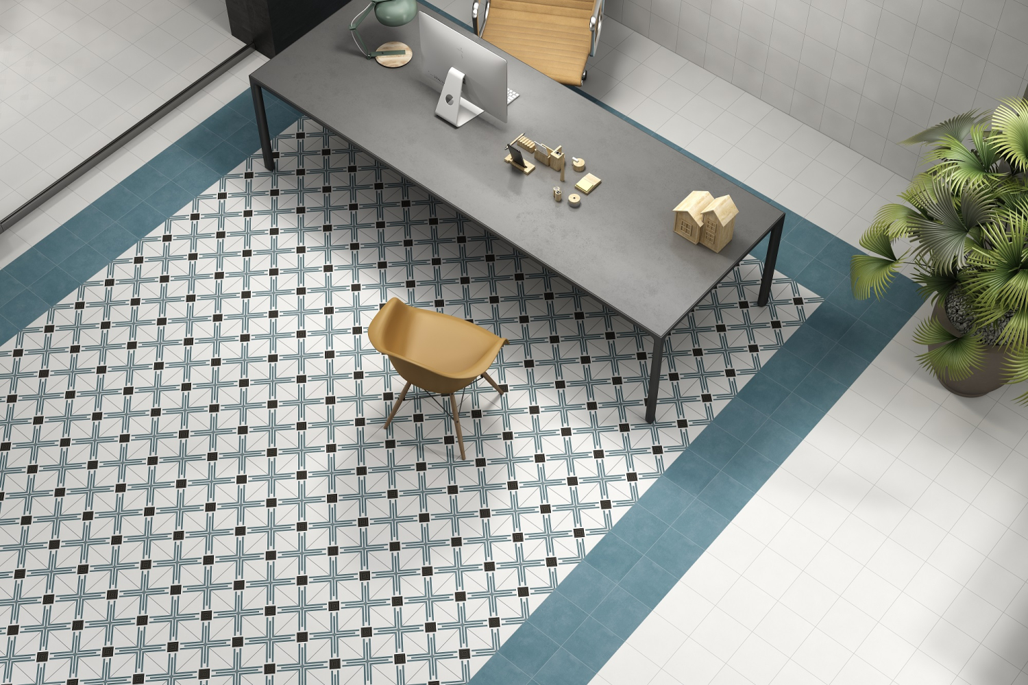 Фото Керамогранит Ennface Pattern Compass Blume Matt 20x20 см крупным планом — купить в Краснодаре в салоне МАКСАНН