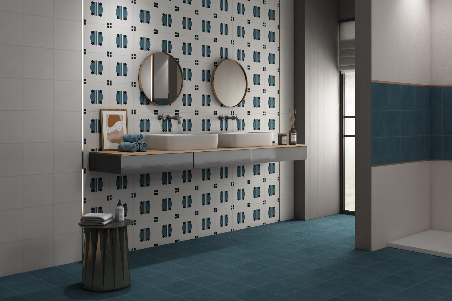 Фото Керамогранит Ennface Pattern Compass Karo Matt 20x20 см крупным планом — купить в Краснодаре в салоне МАКСАНН