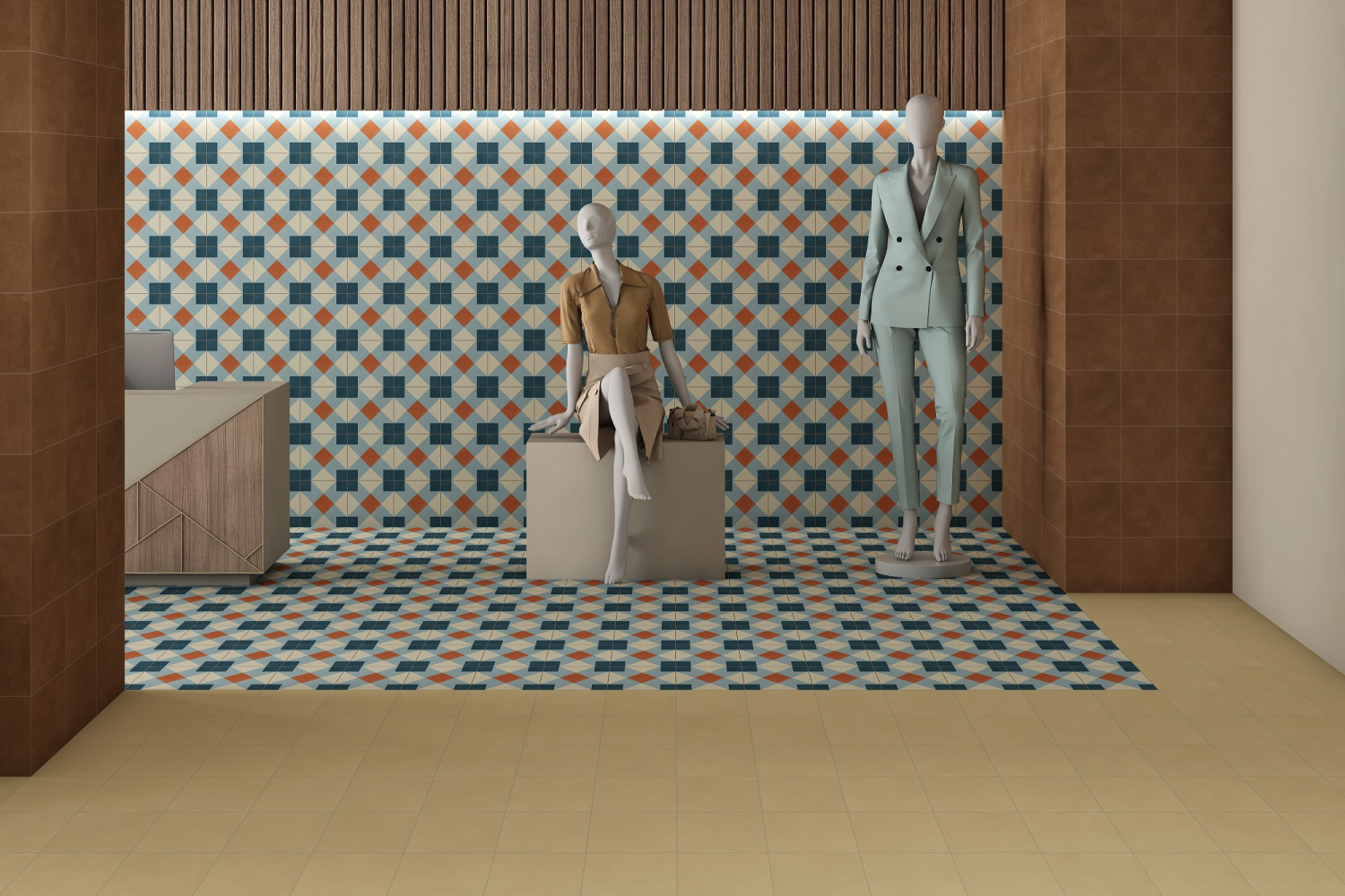 Фото Керамогранит Ennface Pattern Levels City Matt 20x20 см крупным планом — купить в Краснодаре в салоне МАКСАНН
