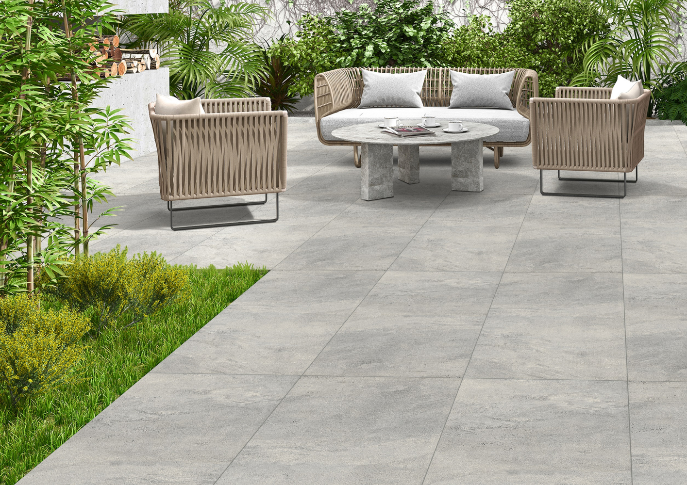 Фото Керамогранит Ennface Outdoor Dolomite Grey Structured R11 60x120х2 см крупным планом — купить в Краснодаре в салоне МАКСАНН