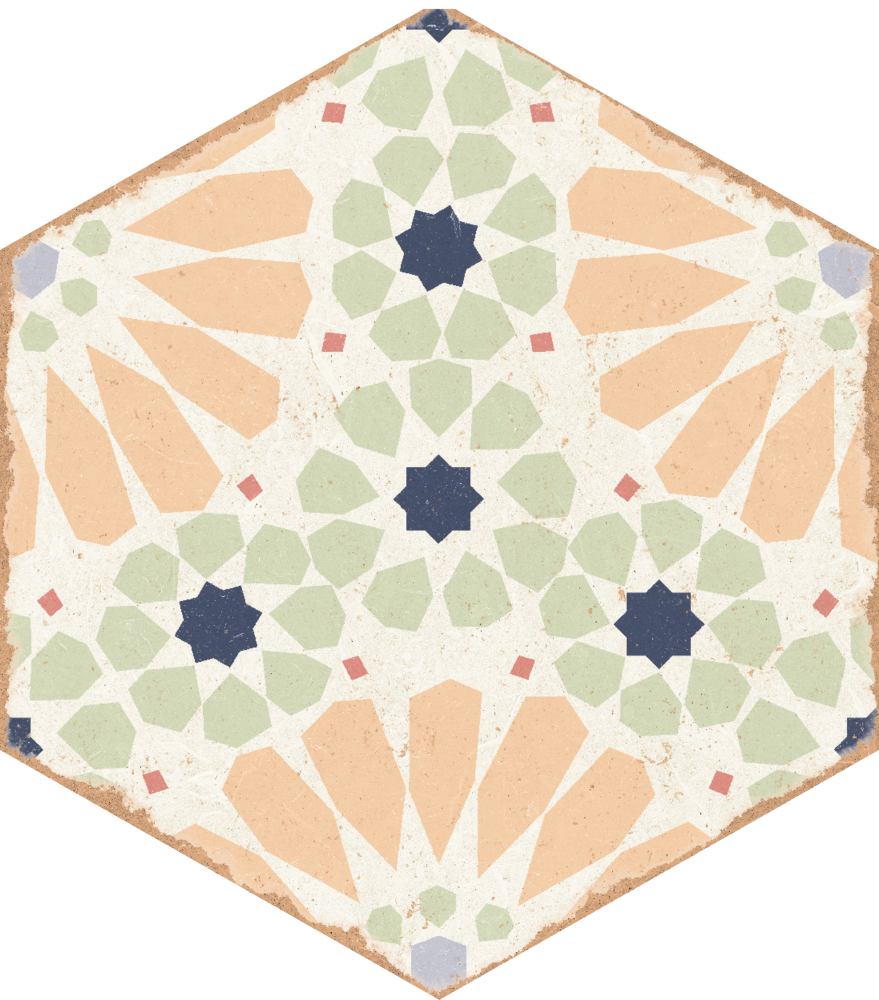Керамогранит Ennface Pattern Kaleidoscope Green Matt 22x25 см