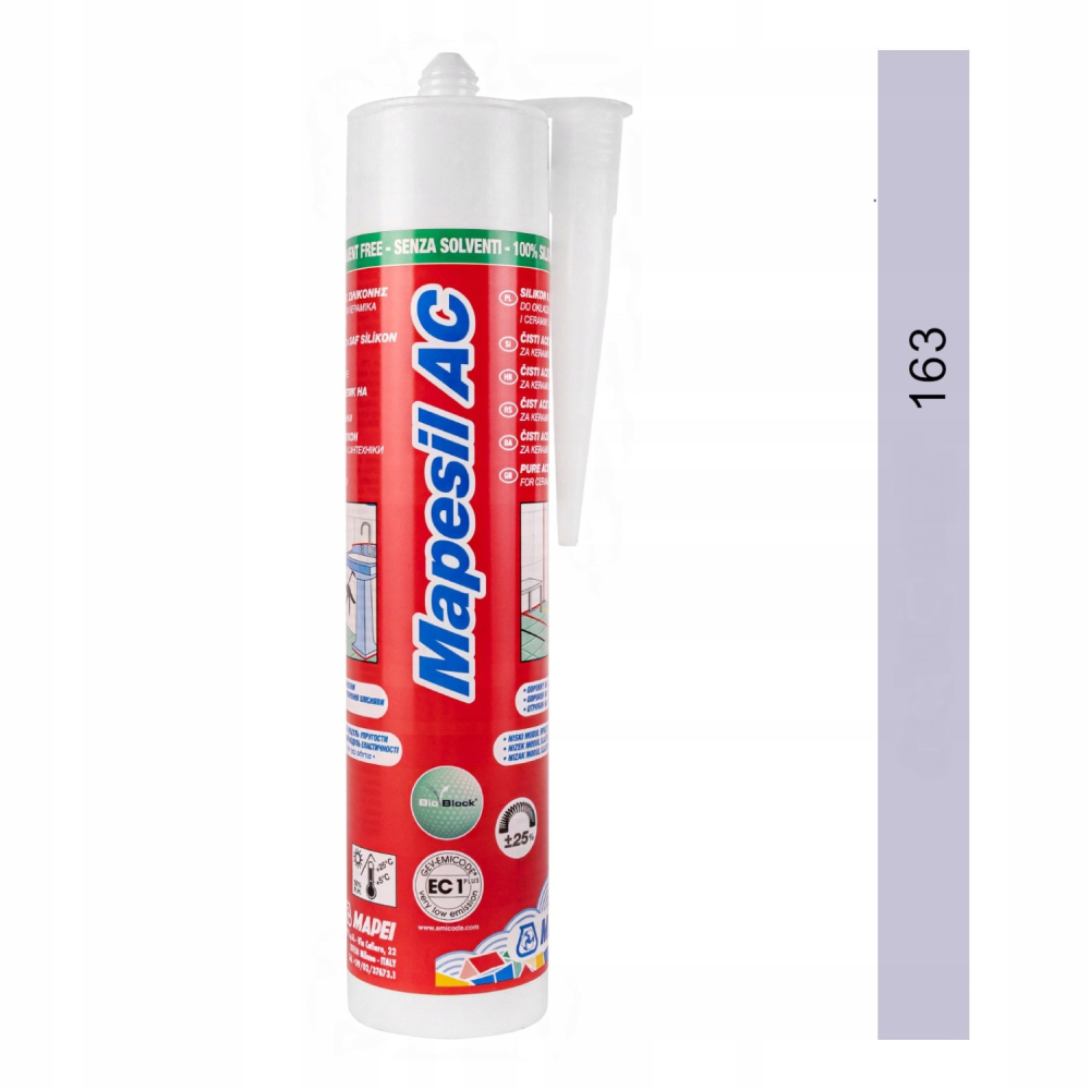 Силиконовый герметик Mapei Мапесил АС / Mapesil AC № 163 Светло-лиловый