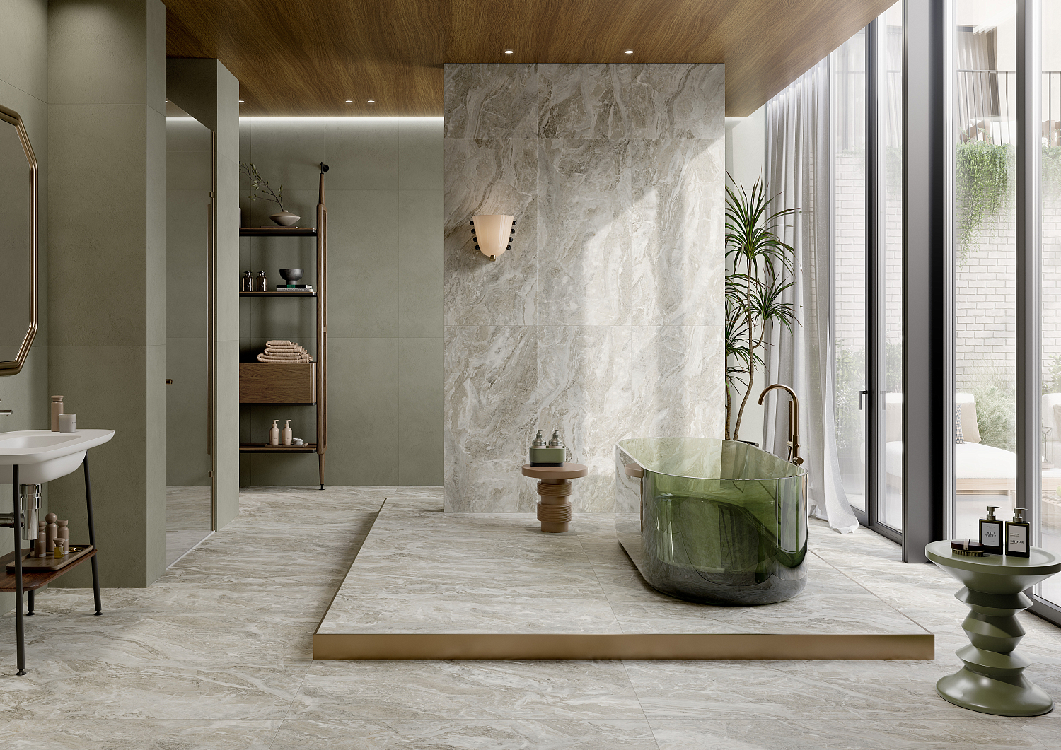 Керамогранит Vitra АртБетон Шалфей Матовый R10A 60x120 см