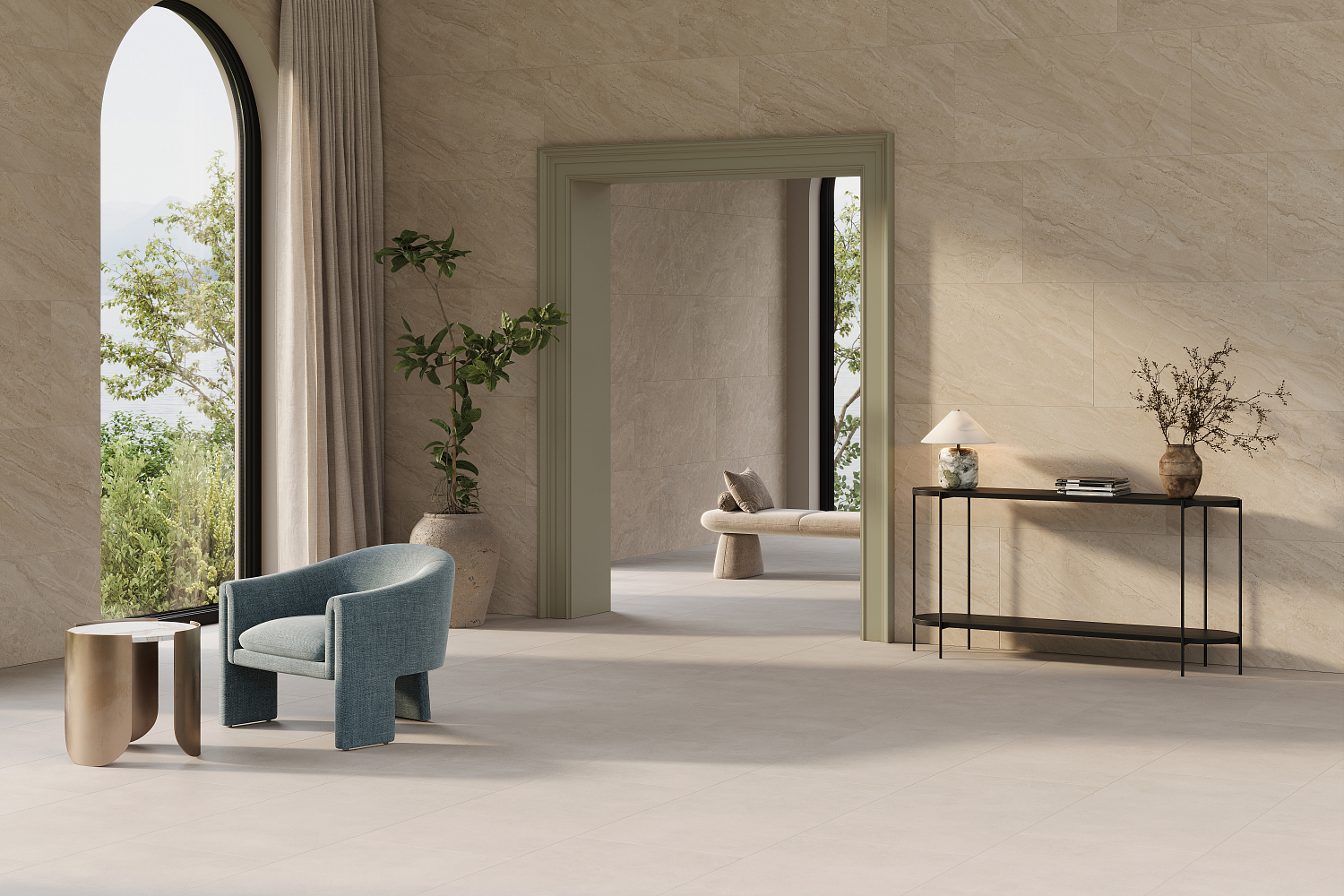 Керамогранит Vitra Бреча Ауреа Матовый R10A 60x120 см